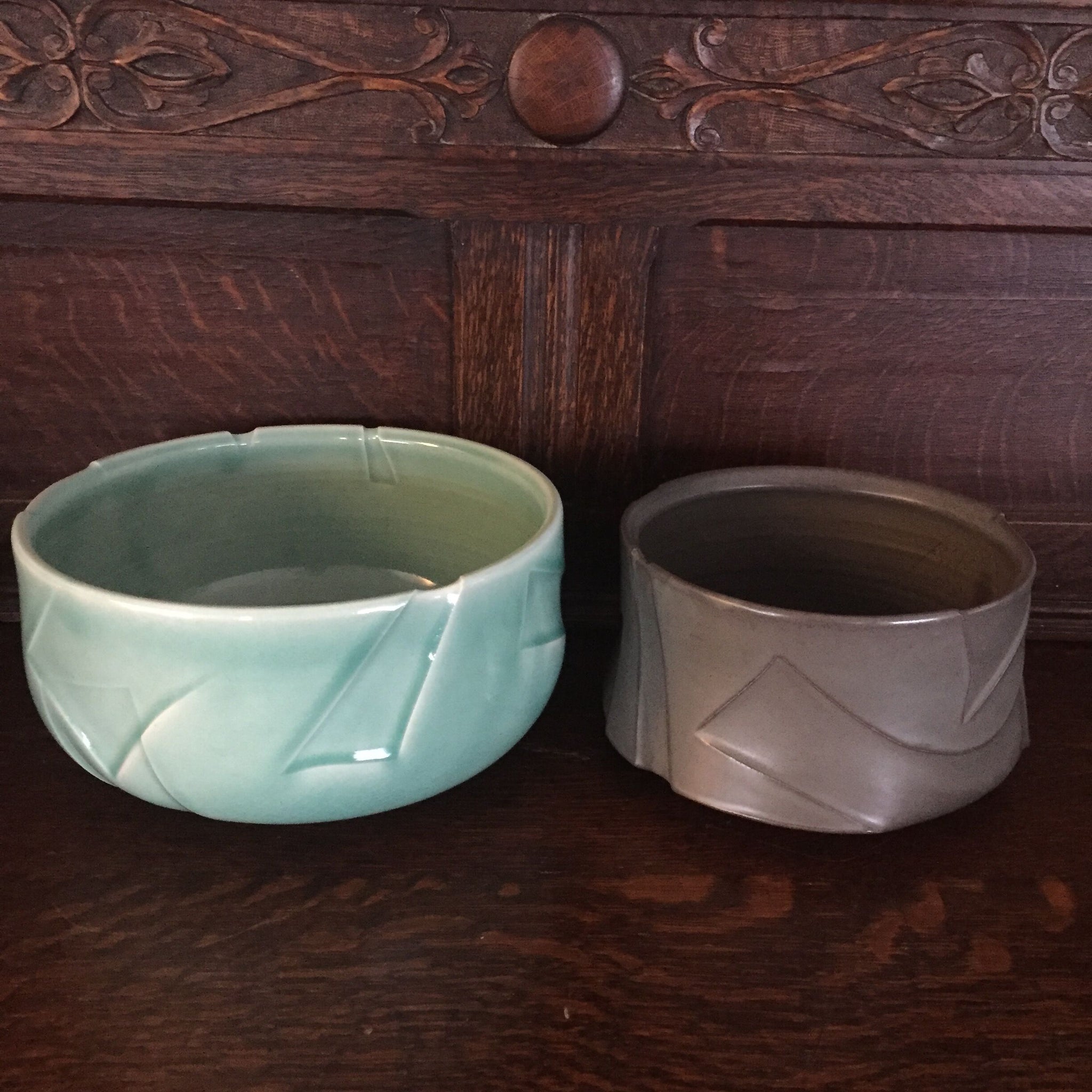 Kelly Pottery Charcoal Sculpted Serving Bowl