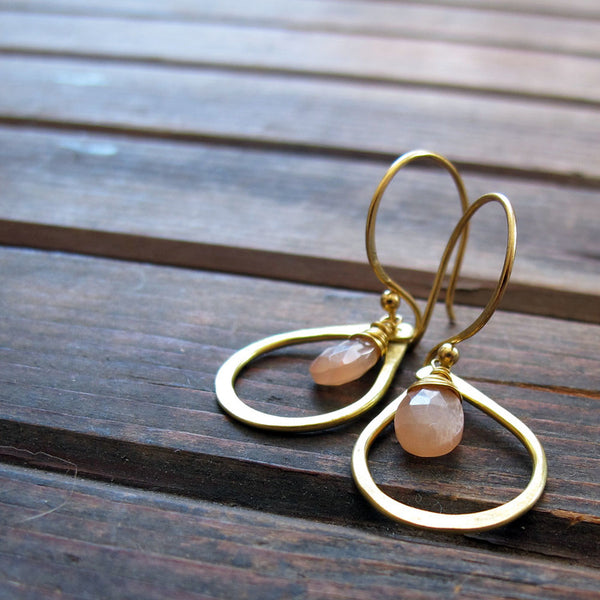 Peach Moonstone Sundrop Earrings
