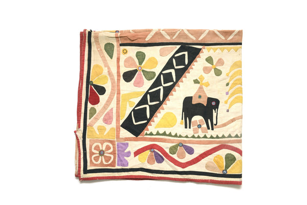Indian Elephants Applique Wall Hanging