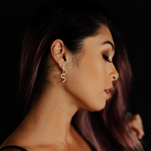 Brass Snake Earrings