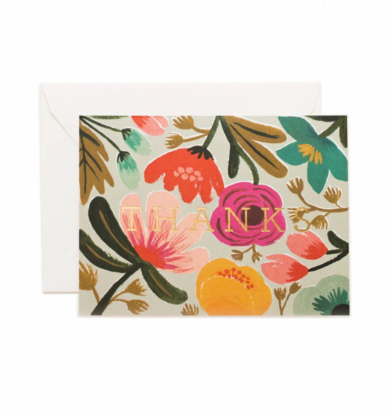 Gold Foil Floral Thanks