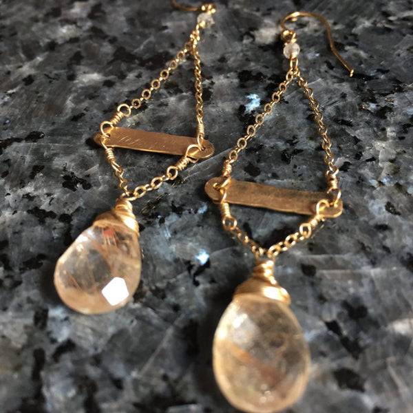 Rutilated Quartz Earrings