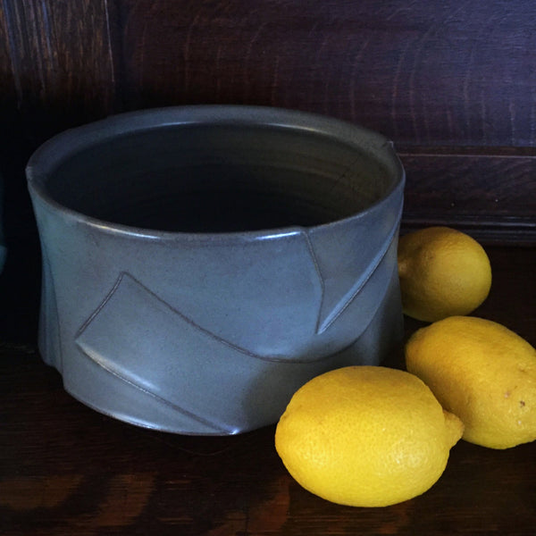 Kelly Pottery Charcoal Sculpted Serving Bowl