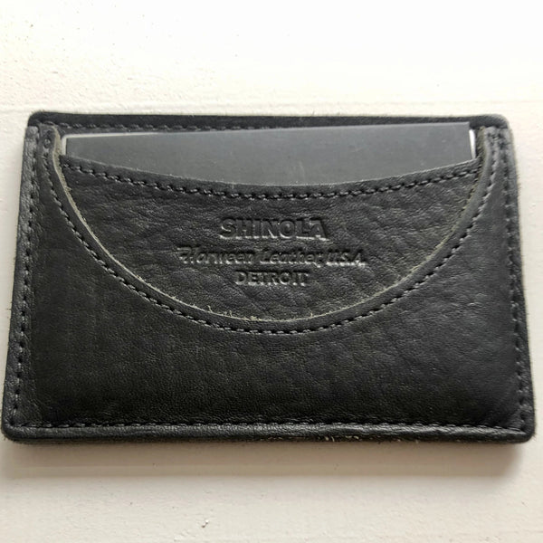 Shinola Black Leather Card Case