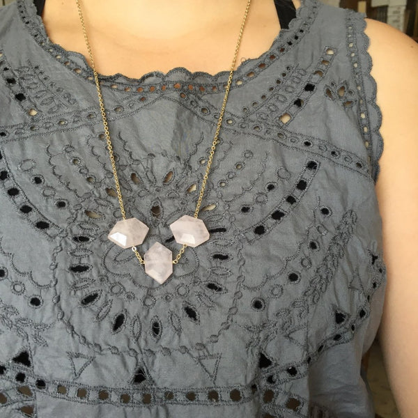 Faceted Rose Quartz Necklace