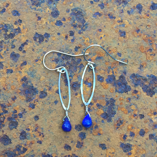 Petite Lapis Lazuli Drop Earrings