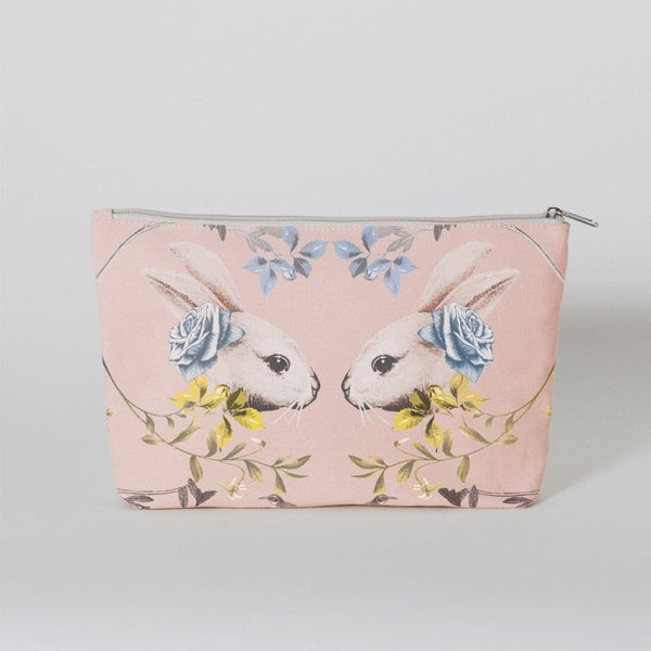 Rabbit & Roses Canvas Pouch