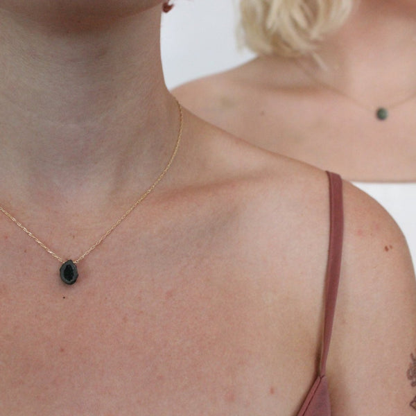 Tiny Geode Drop Necklace