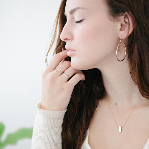 Silver Stitches Necklace by Favor Jewelry