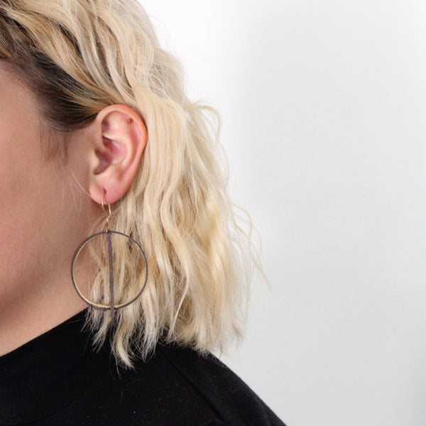 Circle + Line Earrings by Paper Wings