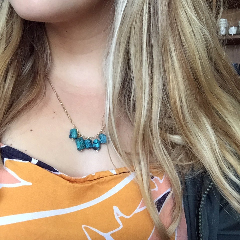 Natural Turquoise Nuggets Necklace