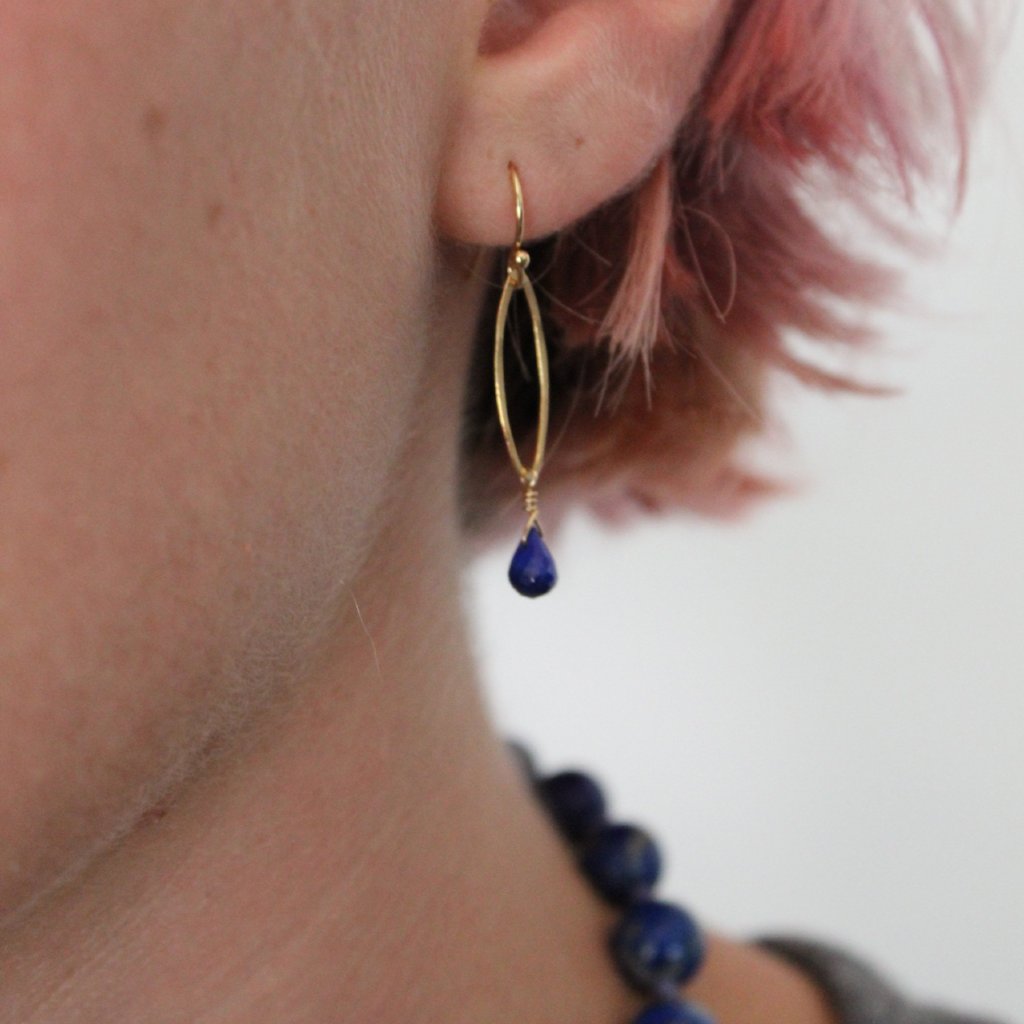 Petite Lapis Lazuli Drop Earrings