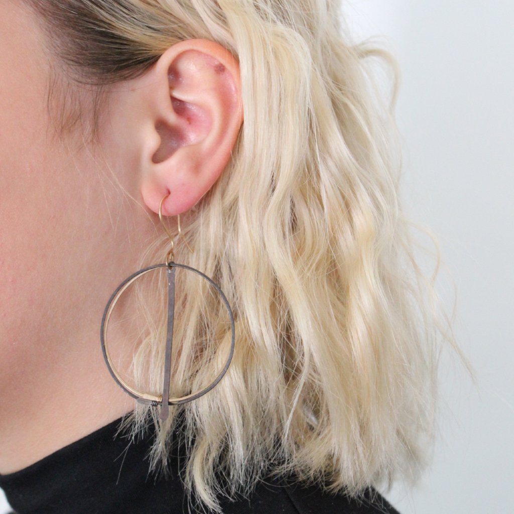 Circle + Line Earrings by Paper Wings