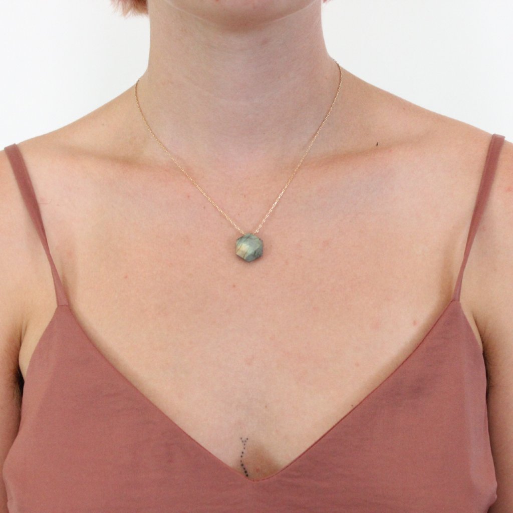 Hexagonal Labradorite Necklace