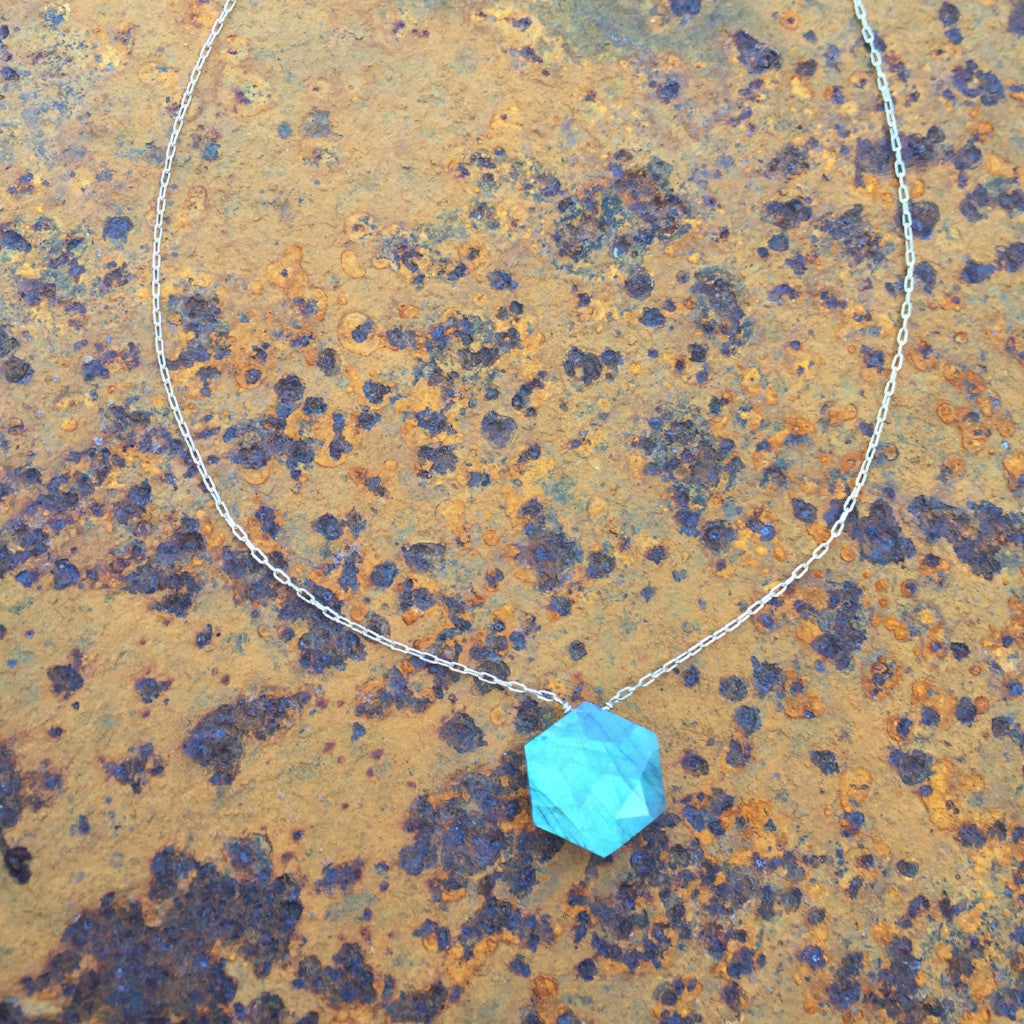 Hexagonal Labradorite Necklace