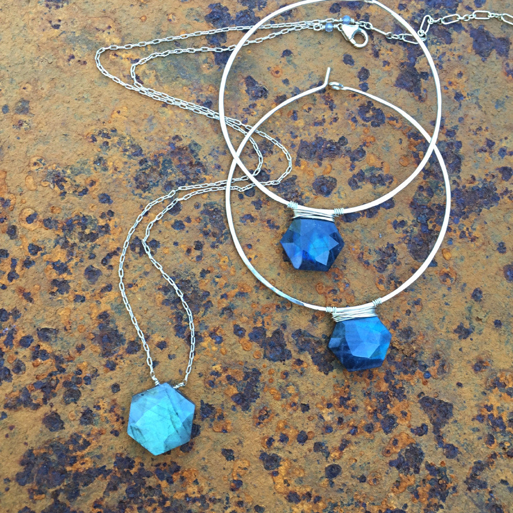 Hexagonal Labradorite Necklace