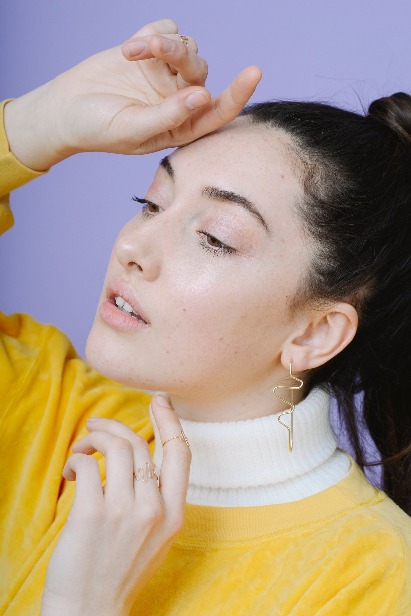 Gold Quantum 5 Earrings