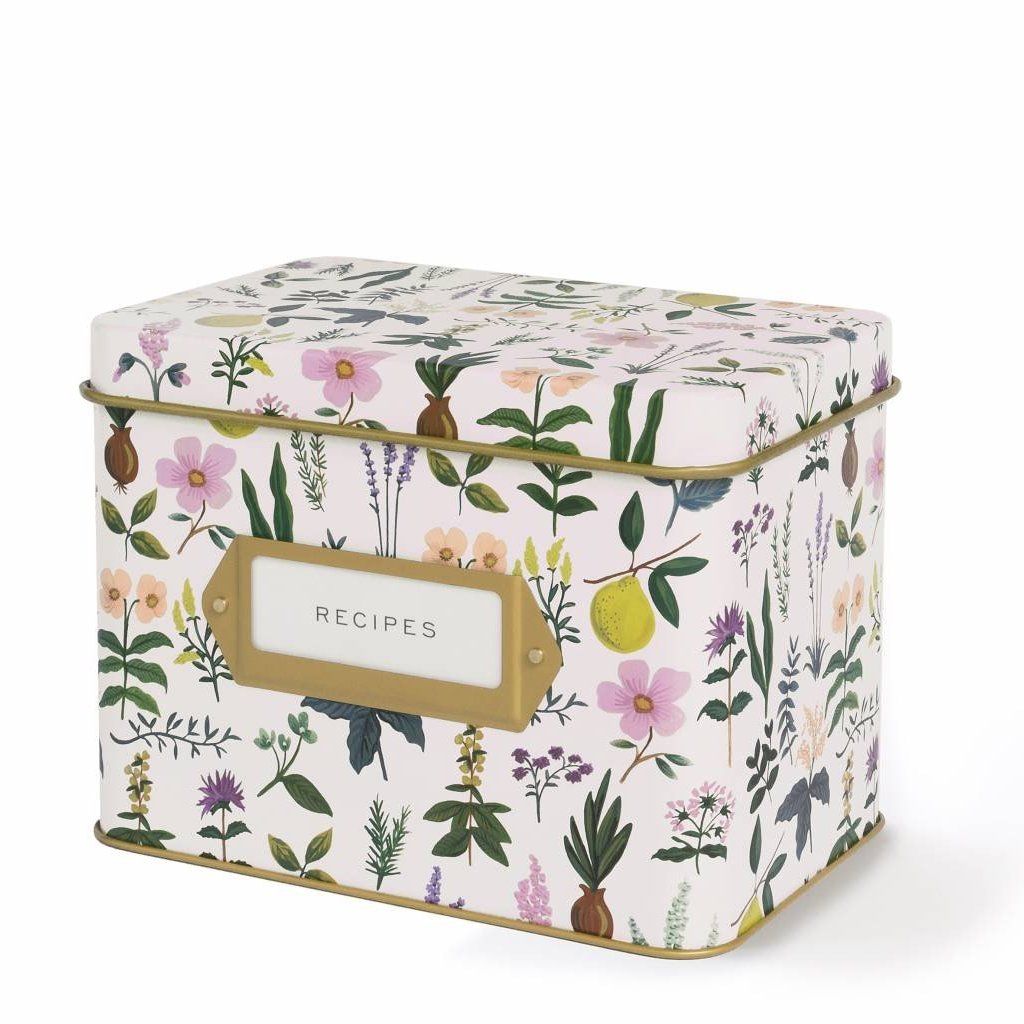 Floral Recipe Tin with Cards