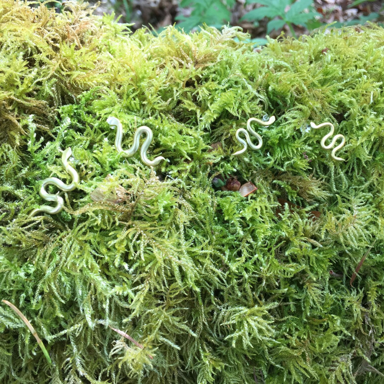 Mini Brass Snake Earrings